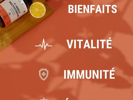 MULTIVITAMINES et Minéraux 30 Nutriments | Vitamine A B C D E K, Quercetine, Magnesium, Zinc, Coenzyme Q10, Selenium | Complement Alimentaire | Fabriqué en France | 60 gélules