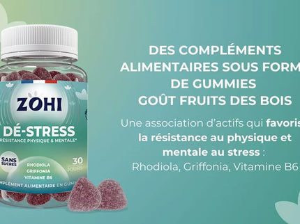 Zohi - Complément Alimentaire De-Stress parfum fruits des bois, Pilulier 30 jours 180g