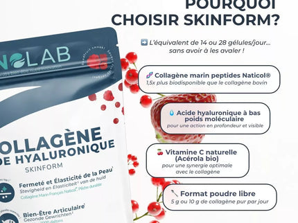 Collagène Marin arôme fruits rouges - Peau & Articulations - Complexe avec Acide Hyaluronique + Acérola