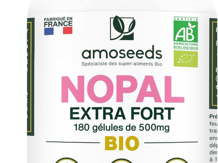 Nopal Bio Extra Fort | Formule Puissante | 180 Gélules Vegan | Qualité Supérieure