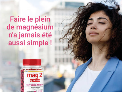 MAG 2 GOMMES Nervosité Fatigue - 45 Gommes Framboise