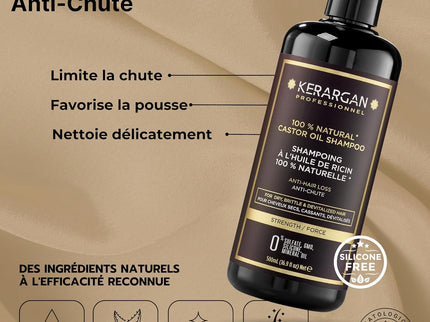 Kerargan - Duo Anti-Chute Shampoing, Après-shampoing & Masque Huile de Ricin - 2x500ml