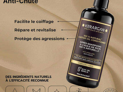 Kerargan - Duo Anti-Chute Shampoing, Après-shampoing & Masque Huile de Ricin - 2x500ml